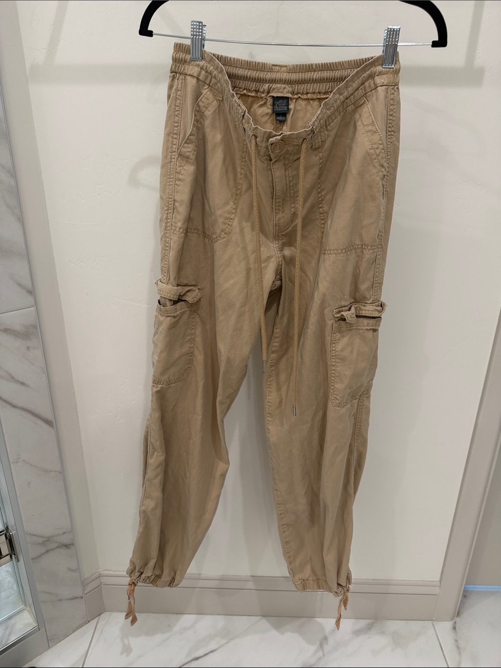 wild fable Cropped Drawstring Cargo Pants - Beige